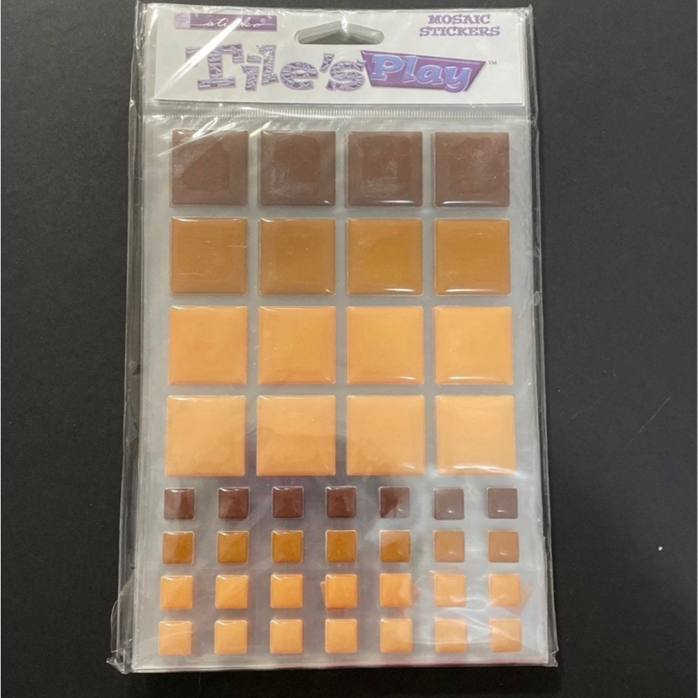 Brown Square Tile Stickers